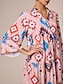 baratos Print Dresses-Geometric Satin Ethnic Maxi Dress