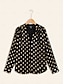 billige Blouses-Polka Dot Juliet Sleeve Chiffon Blouse