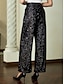 economico pantaloni-Sequin Elegant Party Full Length Pants