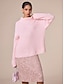 abordables Jerséis-Ribbed Knit Wool Sequins Drop Shoulder Sweater