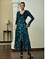 baratos Vestidos de Renda-Sequin Split Knit Long Sleeve Maxi Dress