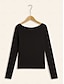 billige T-shirts-Solid Casual Long Sleeve T shirt in Viscose