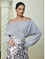 billige Blouses-Off Shoulder Long Sleeve Blouse