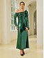 baratos Vestidos de Renda-Sequin Bow Long Sleeve Maxi Dress