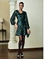 cheap Party Dresses-Sequin Tie Back Dark Green Elegant Mini Dress