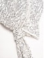 baratos Blouses-Sequin Silver Glitter Wrap Bishop Blouse