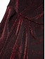 cheap Party Dresses-Burgundy Ruched Glitter Shiny Christmas Vintage Midi Dress