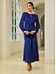 cheap Party Dresses-Elegant Solid Long Sleeve Mismatched Maxi Dress