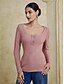 economico T-shirt-Casual Button Scoop Neck T shirt