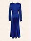 baratos Vestidos de Renda-Solid Long Sleeve Maxi Dress