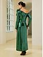 baratos Vestidos de Renda-Sequin Bow Long Sleeve Maxi Dress