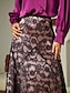 abordables Skirts-Satin Lace Floral Maxi Skirt