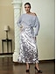 cheap Two Piece Sets-Party Off Shoulder Blouse &amp; Sequin Silver Skirt Two Piece Set