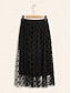 abordables Skirts-Knit Polka Dot Mesh Midi Skirt