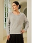 abordables Pulls-Pearl Beaded Crew Neck Sweater