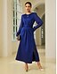 abordables Robes Soirée-Solid Long Sleeve Mismatched Maxi Dress