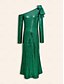 abordables Vestidos de Nochevieja-Sequin Bow Long Sleeve Maxi Dress