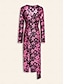 preiswerte Silvester Kleider-Bronzing Floral Long Sleeve Midi Dress