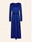 preiswerte Silvester Kleider-Solid Long Sleeve Maxi Dress