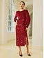 cheap Party Dresses-Sequin Velvet Burgundy Tie Front Christmas Elegant Party Midi Dress