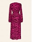 abordables Print Dresses-Linear Chiffon V Neck Maxi Dress