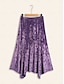 cheap Two Piece Sets-Sequin Silver Glitter Wrap Bishop Sleeve Blouse &amp; Vintage Velour Irregular Maxi Skirt Two Piece Set