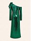 economico Abiti da festa-Sequin Bow Long Sleeve Maxi Dress