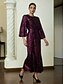 cheap Party Dresses-Sequin Burgundy Juliet Sleeve Maxi Dress