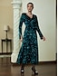 baratos Vestidos de Renda-Sequin Split Knit Long Sleeve Maxi Dress