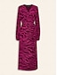 economico Print Dresses-Linear Chiffon Tie Front Maxi Dress