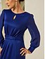 cheap Party Dresses-Elegant Solid Long Sleeve Mismatched Maxi Dress