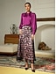 billige Skirts-Lace Floral Satin Maxi Skirt