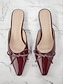 economico pumps e tacchi-Chic Patent Bow Detail Slip On Heels