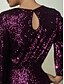 cheap Party Dresses-Sequin Burgundy Juliet Sleeve Maxi Dress