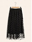 abordables jupes-Knit Polka Dot Mesh Midi Skirt