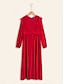 cheap Party Dresses-Chiffon Red Lace V Neck Party Maxi Dress