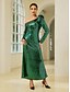 abordables Robes Soirée-Sequin Bow Long Sleeve Maxi Dress