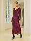 abordables Vestidos de Nochevieja-Ruched Velvet Vintage Maxi Dress