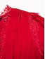 cheap Party Dresses-Chiffon Red Lace V Neck Party Maxi Dress