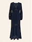 abordables Robes Décontracté-Lace Chiffon Long Sleeve Maxi Dress