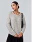 baratos Camisolas-Beaded Design Crew Pullover Sweater