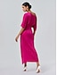 billige Kjoler til nyttårsaften-Knotted Satin Wrap Drop Shoulder Maxi Dress