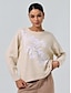 baratos Camisolas-Embroidered Knit Wool Pullover Sweater