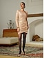 baratos Vestidos de Renda-Sequin Long Sleeve Mini Party Dress