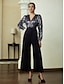 abordables combinaisons-Sequin Fringe Design Wide Leg Jumpsuit