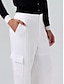 cheap Pants-Elegant Wide Leg Full Length Flap Pocket Pants