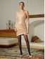 baratos Vestidos de Renda-Sequin Long Sleeve Mini Party Dress