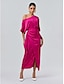 billige Kjoler til nyttårsaften-Knotted Satin Wrap Drop Shoulder Maxi Dress