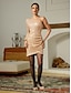 baratos Vestidos de Renda-Sequin Long Sleeve Mini Party Dress