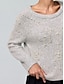 baratos Camisolas-Beaded Design Crew Pullover Sweater